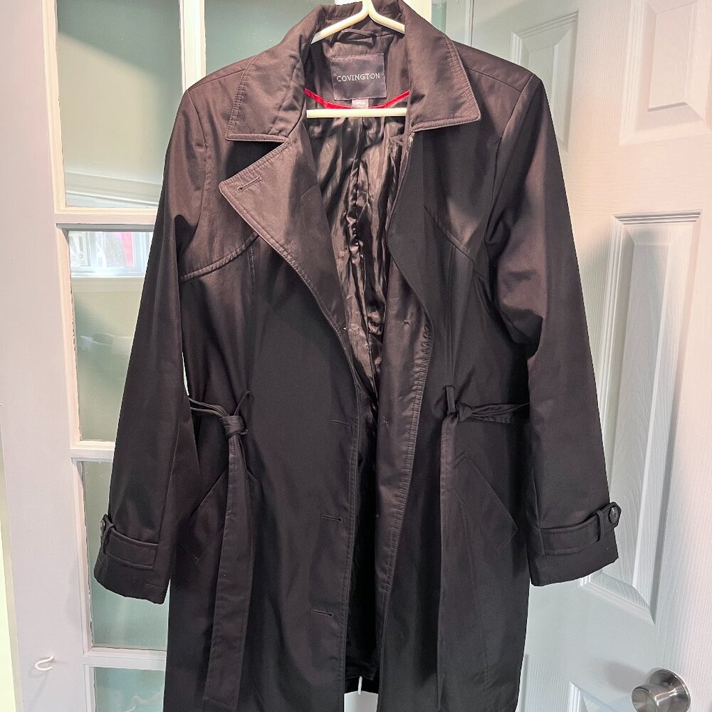 XL Covington Black Trench Coat
